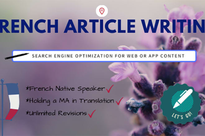 I will write SEO web content as a native french speaker