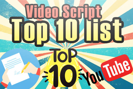 I will write top 10 list script for your youtube video
