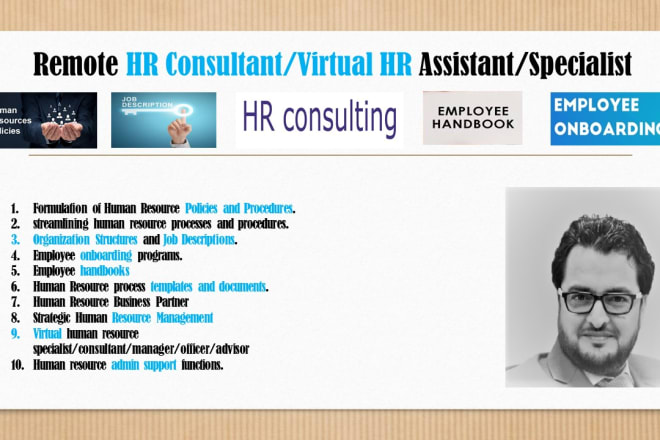 I will be your remote HR consultant