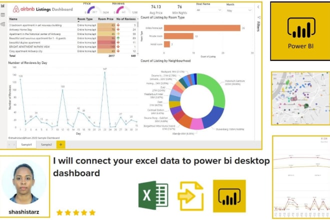 I will connect your excel data to power bi desktop dashboard design