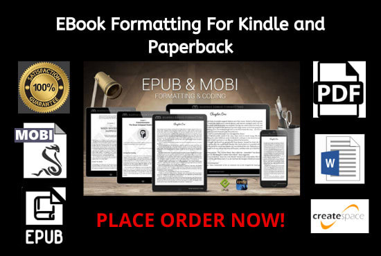 I will convert and format your book ebook for kindle, epub, mobi, pdf