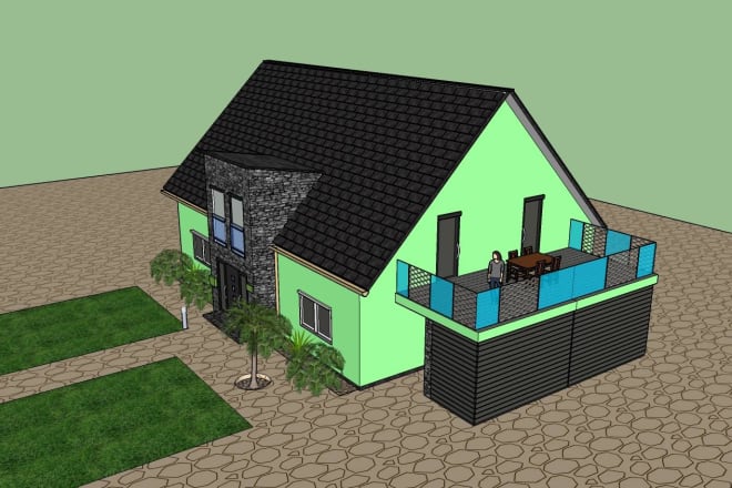 I will convert house or room photo into sketchup 3d model
