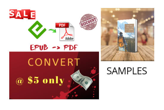 I will convert PDF, docx etc to epub, mobi etc ebook cover