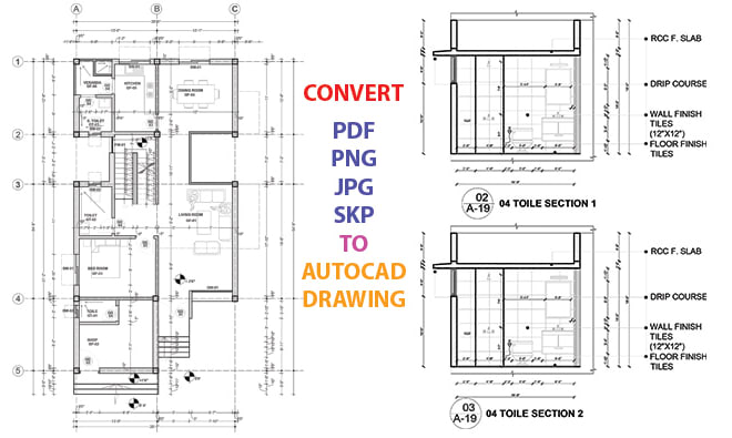 I will convert your floor plan pdf or sketchup to autocad drawing