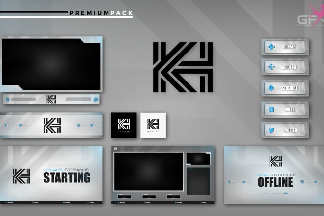 I will craft professional stream overlay pack and logo