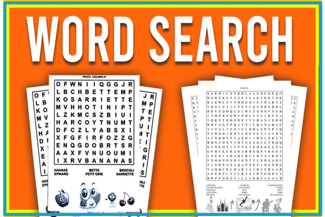 I will create 5 word search up to 20 words per puzzle from your list