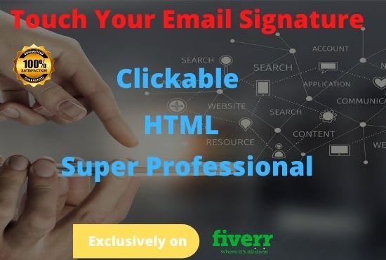 I will create clickable HTML email signature