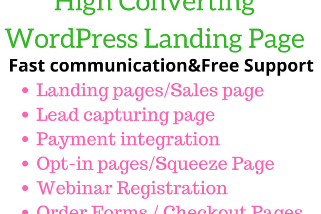 I will create high converting wordpress landing page or sales funnel