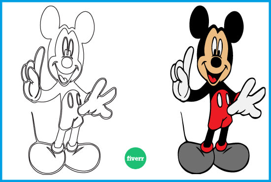 I will create noticeable coloring book pages for children within 24 hour