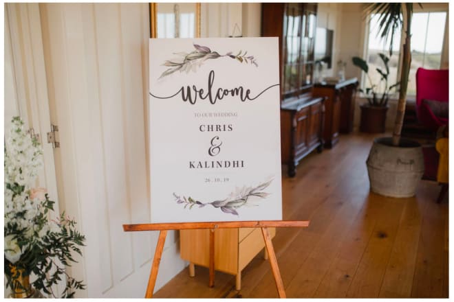 I will design a welcome sign for your wedding day