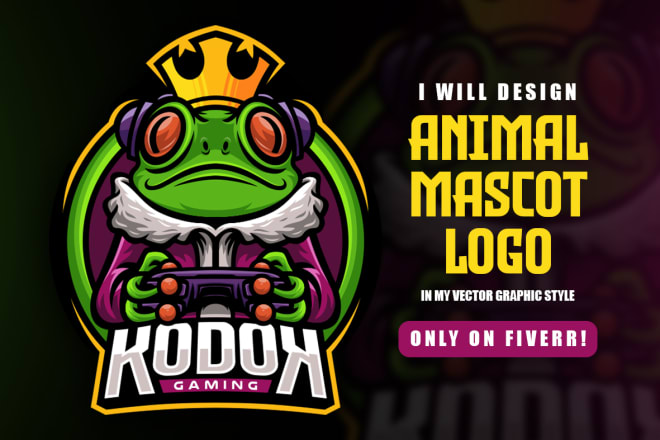 I will design animal mascot logo in my vector graphic style