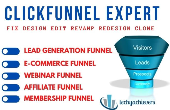 I will design expert clickfunnels sales funnel, webinar on click funnel