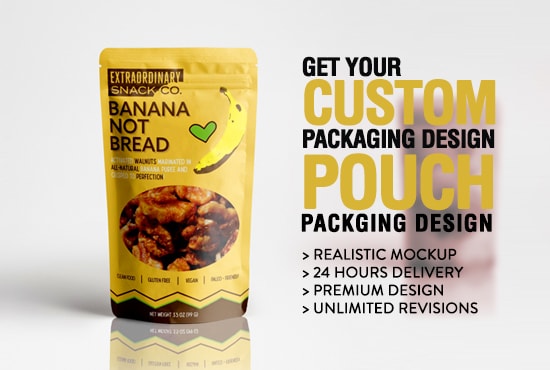 I will design food packaging, pouch label design bag and pouch