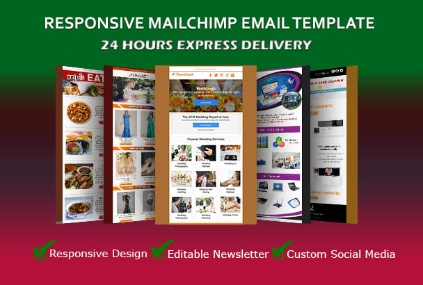 I will design responsive mailchimp template in 24 hrs