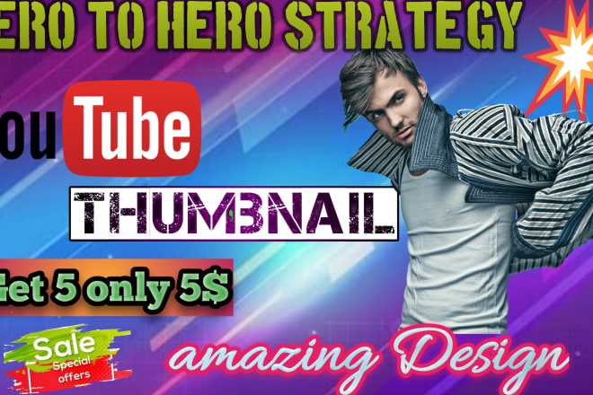 I will design viral 5 catchy youtube thumbnail