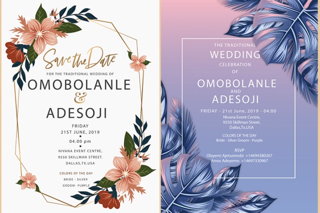 I will design wedding invitation cards