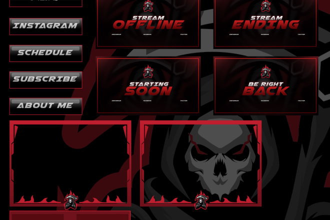 I will design your twitch overlay, button, header etc