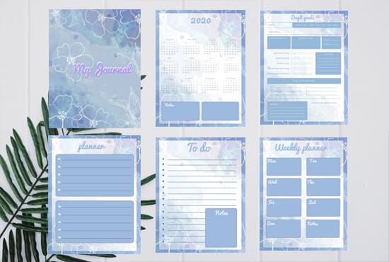 I will desing custom planner, journal, calendar for you
