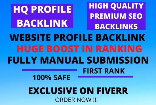 I will do 300 HQ dofollow profile backlinks for manual SEO link building
