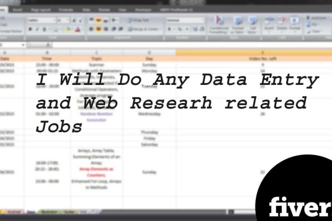 I will do any data entry and web research job