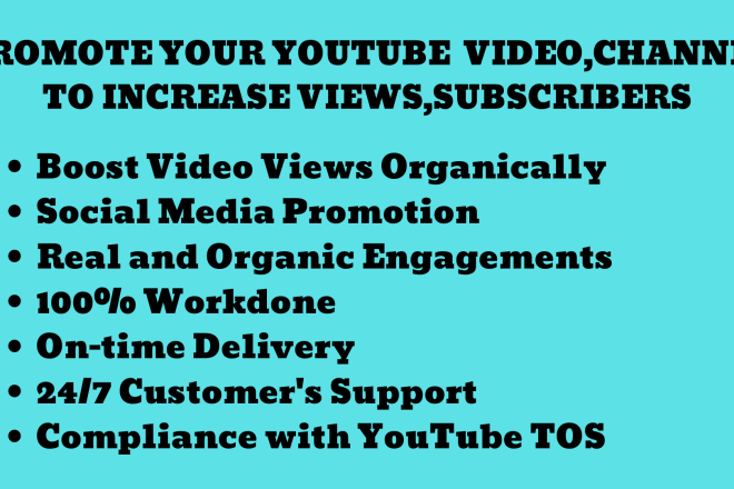 I will do fast youtube video promotion to get organic views,subscribers