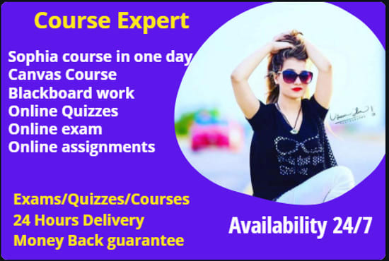 I will do your sophia, canvas and blackboard courses