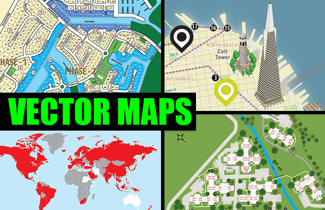 I will draw a vector map in illustrator