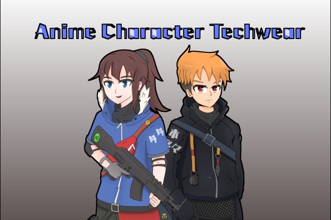 I will draw anime cool character techwear in my style