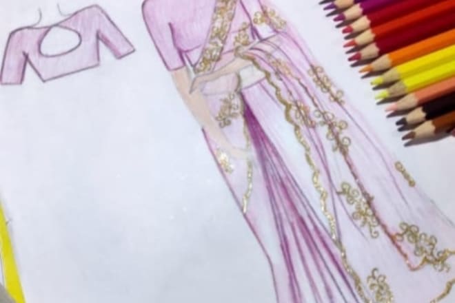 I will draw professional handmade fashion illustrations for you