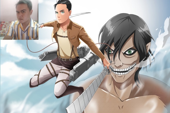 I will drawing anime of your photo in attack on titan style