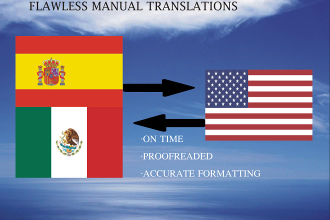 I will flawlessly translate english to native spanish and back