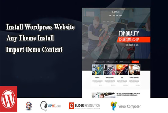 I will install wordpress setup theme as like demo 12hours