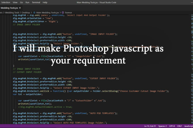 I will make photoshop javascript as your requirement