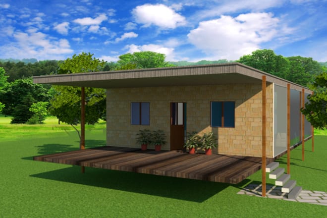 I will make simple 3d house model in sketchup