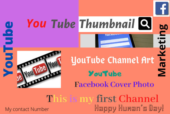 I will make youtube thumbnail, cover photo, channel art with canva