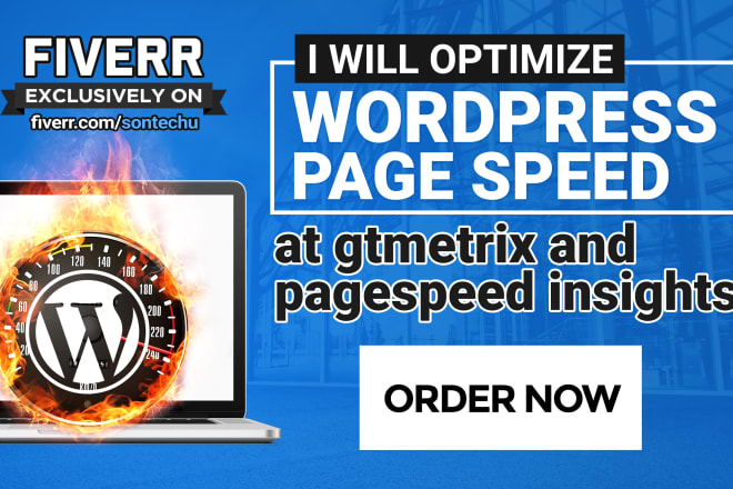 I will optimize wordpress page speed at gtmetrix and pagespeed insights