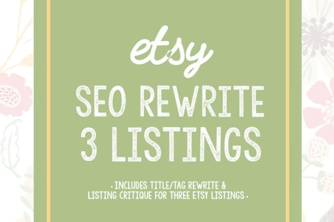 I will optimize your etsy SEO by writing your etsy titles and tags