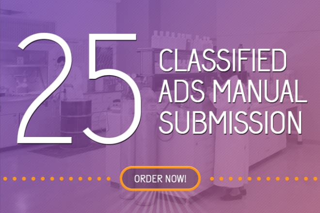 I will post your ads to 25 classified ads websites, manual work
