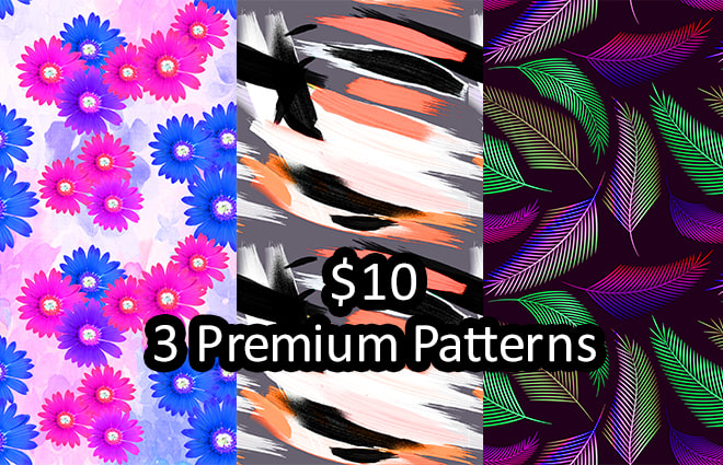I will provide seamless pattern design service, 3 patterns in basic