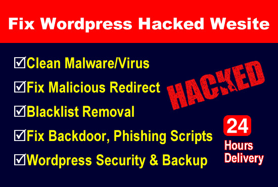 I will remove wordpress malware removal, hacked wordpress website security