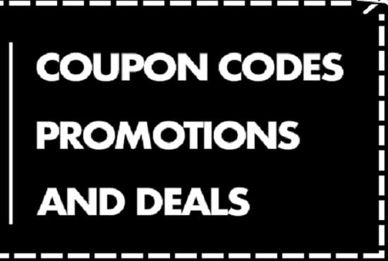 I will successful submit coupon code or deal to top 60 coupon sites