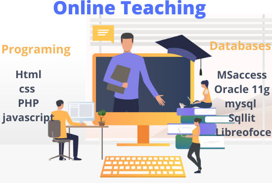 I will teach html,css,java script,php,online coding lesson database