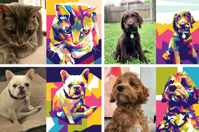 I will turn your pet into an amazing pop art portrait