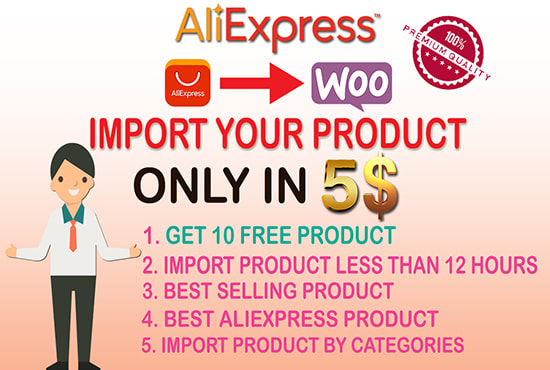 I will upload aliexpress top selling products to your website