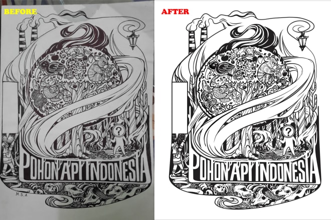 I will vector tracing or redraw logo and picture manually