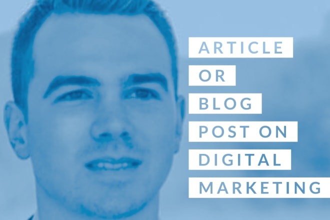 I will write an article or blog post on digital marketing