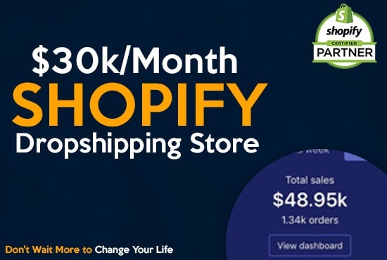 I will build 7 figure shopify dropshipping store or shopify website