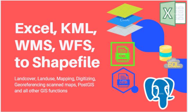 I will convert excel, kml, to gis shapefile and do gis analysis
