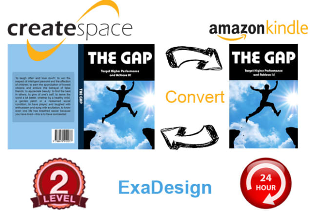 I will convert kindle to createspace KDP print paperback book cover