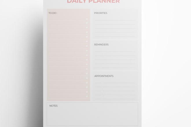 I will create a minimalist daily, weekly or monthly planner